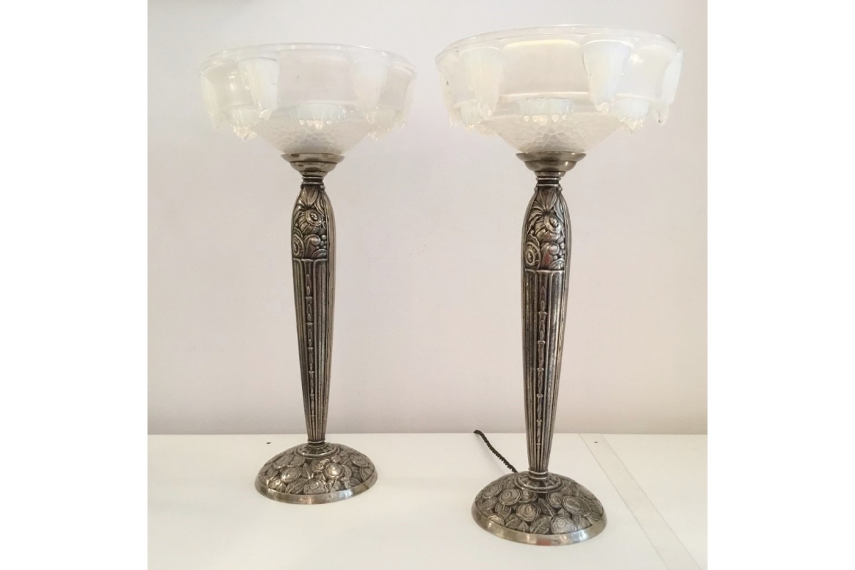 Pair of Art Déco Table Lamps (Ezan/France)