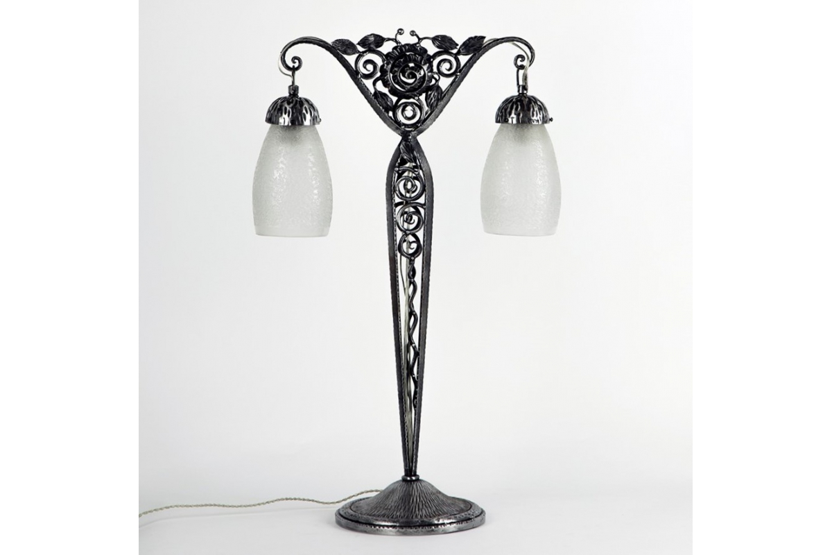 Large French Art Déco Table Lamp, MULLER FRÈRES