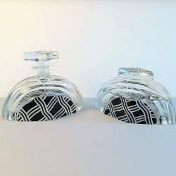 Art Déco Perfume bottle made of Bohemian crystal with box