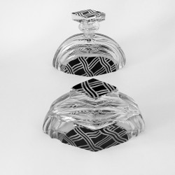 Flacon de parfum et boîte d'art déco en cristal de Bohême