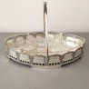 Large Art Nouveau tray with crystal bowls