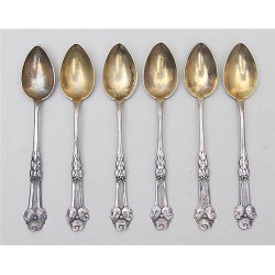 Art Nouveau Silver Mocha Spoons, Denmark