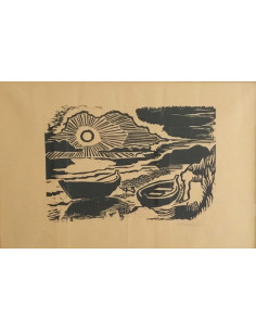Max Pechstein, Untergehende Sonne (Ostseestrand), 1948