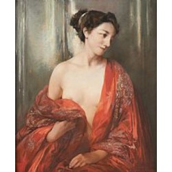firmin-baes-1874-1943-femme-au-manteau-rouge