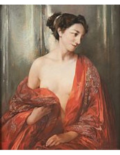 firmin-baes-1874-1943-femme-au-manteau-rouge