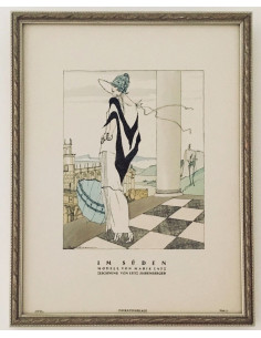 Art Déco fashion drawing,...