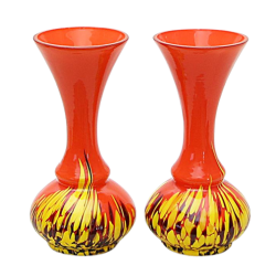 Art Déco Tango Glas Vases, Bohemia