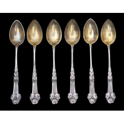 Art Nouveau Silver Mocha Spoons, Denmark