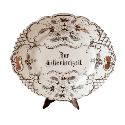 Porcelain plate "Silver Wedding", Silesia around 1900