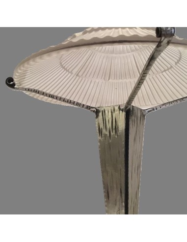 Bottom view of the glass shade of the Art Deco table lamps by Pierre d'Avesn.