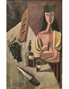 Serge CREUZ (1924 - 1996), "Buveuse de Rancio", 1947