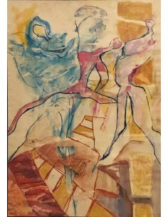 Anne Cecile Lestienne, abstraktes Gemälde von 1992