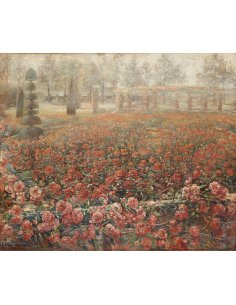 Clémence HANAPPE (1869-1955) Rosen im Park