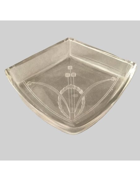 Grand plateau Art Nouveau argenté avec inserts