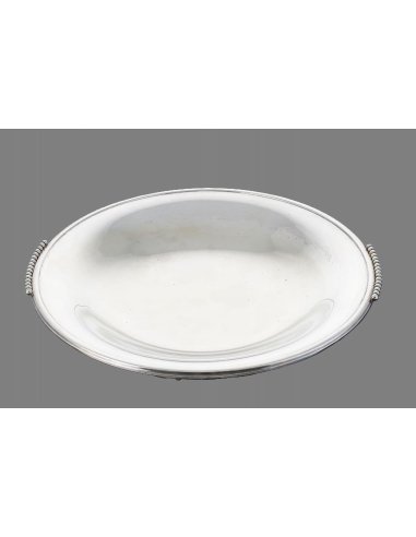 Art Déco Silberschale Wolfers Frères mit Perlmuster mit Wolfers Punze, Mod. J 293, 1920-1949.