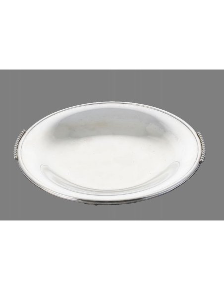 Art Deco silver bowl Wolfers Frères with pearl pattern with Wolfers hallmark, Mod. J 293, 1920-1949.