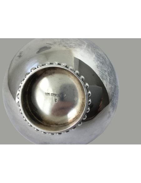 Grimminger hallmark and 925 sterling silver hallmark on Art Deco mocha service pearl decoration.