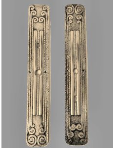Paire de garnitures de portes d'époque Art Déco en bronze argenté.