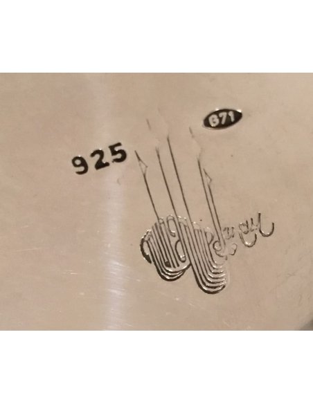 Silberkanne mit Deckel, Herstellerstempel und Silberpunze 925 mit Modell Nummer G71