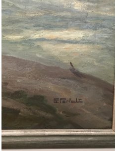 Erich von Perfall – Impressionist winter landscape on the Erft, riverbank and bare trees, oil on canvas, 80×100cm 2