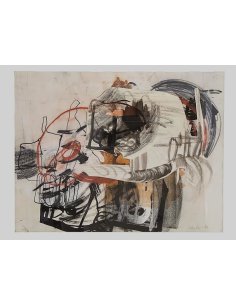 Peinture abstraite de Susanne Kessler, technique mixte, 1997, sans titre, signée