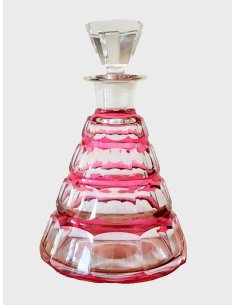 Likörset Val Saint Lambert Kristall, Serie Muscadet Rose, Karaffe mit 6 Gläsern, facettiert,  Entwurf Graffart 1957 2