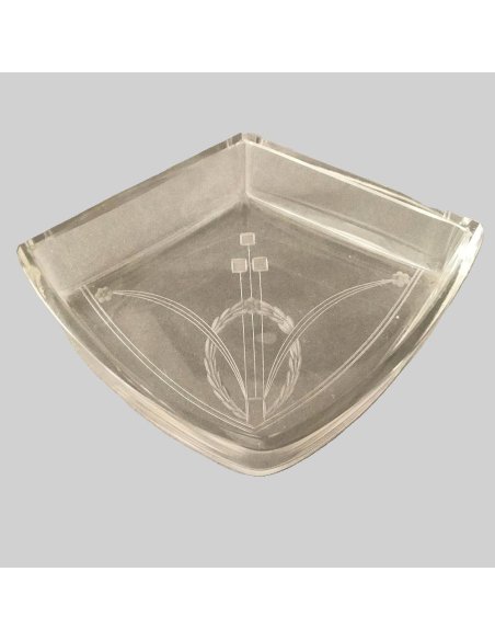 Large Art Nouveau tray with crystal inserts