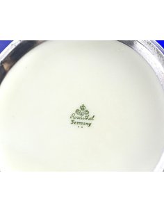Rosenthal porcelain bonbonniere with silver overlay on cobalt blue ground, 1950s 2