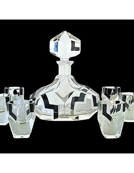 Service à liqueur Art déco Baccarat – cristal carafe & verres