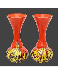 Art Déco Vases en Verre Tango, Bohême