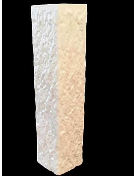 Ingrid Glas Op Art Vase Bark Glass white and square