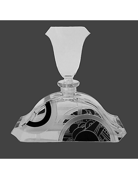 Flacon de parfum Art Déco dans le style de Karel Palda, Bohême des années 1930.