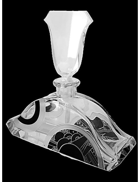 Flacon de parfum Art Déco dans le style de Karel Palda, Bohême des années 1930.
