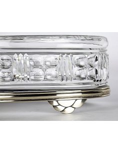 Large Art Deco jardinière in crystal by Val-Saint-Lambert on a silver base by Delheid. 2