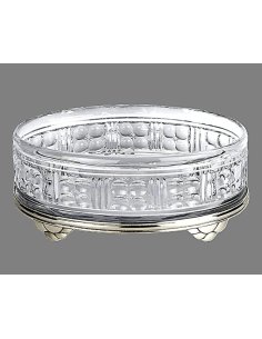 Large Art Deco jardinière in crystal by Val-Saint-Lambert on a silver base by Delheid.