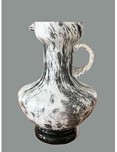 Vase vintage italien avec anse en verre opale par Barbieri Vetreria Opaline Florence, Empoli.