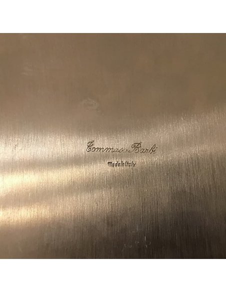 Würfelförmiger Eiswürfelbehälter, verchromt, mit Deckel, Herstellermarke am Boden Tommaso Barbi, Made in Italy Würfelförmiger Eiswürfelbehälter, verchromt, mit Deckel, Herstellermarke am Boden Tommaso Barbi, Made in Italy