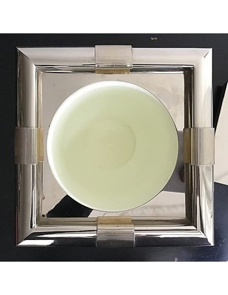 Plastic insert of the cube-shaped ice cube container, chrome-plated, with lid, design Tommaso Barbi, Made in Italy