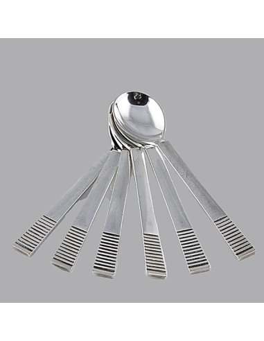 6 cuillères en argent de Georg Jensen 1931, modèle Parallel Relief