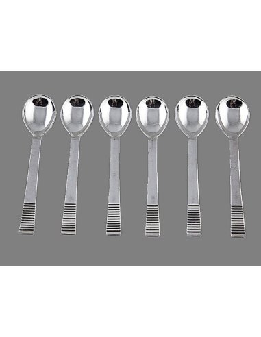 6 cuillères en argent de Georg Jensen 1931, modèle Parallel Relief
