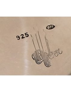 Pichet en argent sterling 925 avec couvercle, petit bec verseur et anse géométriquement ciselée, design du XXe siècle 2