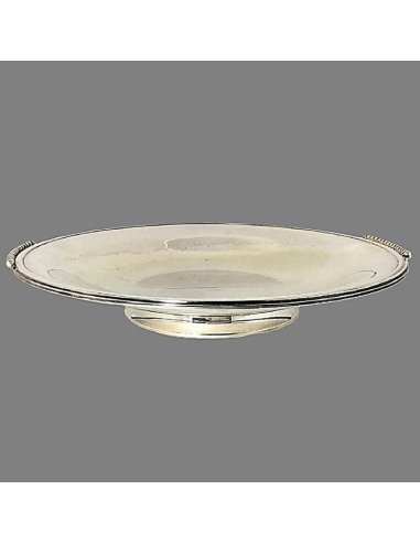 Art Déco Silberschale, Wolfers Frères mit Perlmuster und Wolfers Punze, Modell Nr. J 293, Silberstempel A800