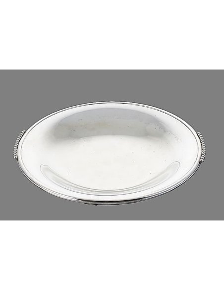 bol Art Déco en argent Wolfers Frères à motif de perles poinçoné Wolfers, A800 et numéro modèle J 293