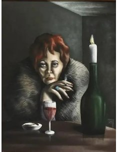 Wolfgang KOCH, Femme à table, 1979