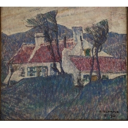 Alfons Blomme (1889-1979), Maison au toit rouge, 1926