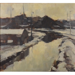 Albert MASCAUX (1900-1963), Paysage d'hiver