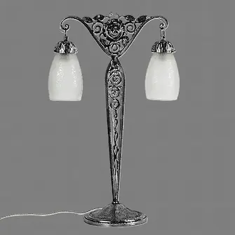 Muller Fr&egrave;res Leuchte Art D&eacute;co mit doppeltem Lampenschirm