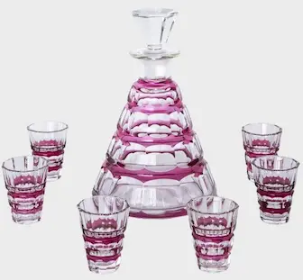 Val Saint-Lambert Kristall Lik&ouml;r Service Muscadet rose